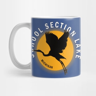 School Section Lake in Michigan Heron Sunrise Mug